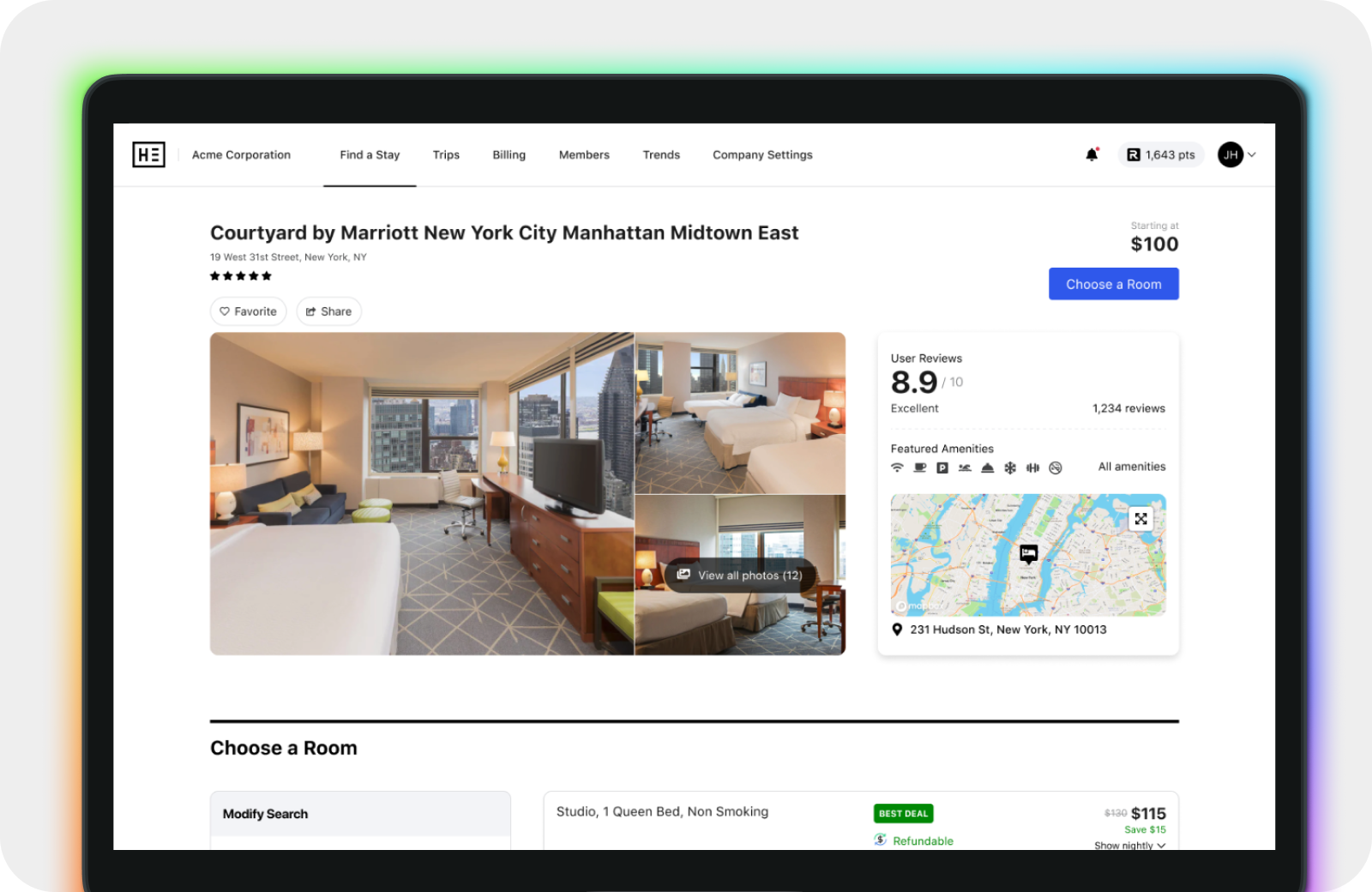 Hotel engine New property page